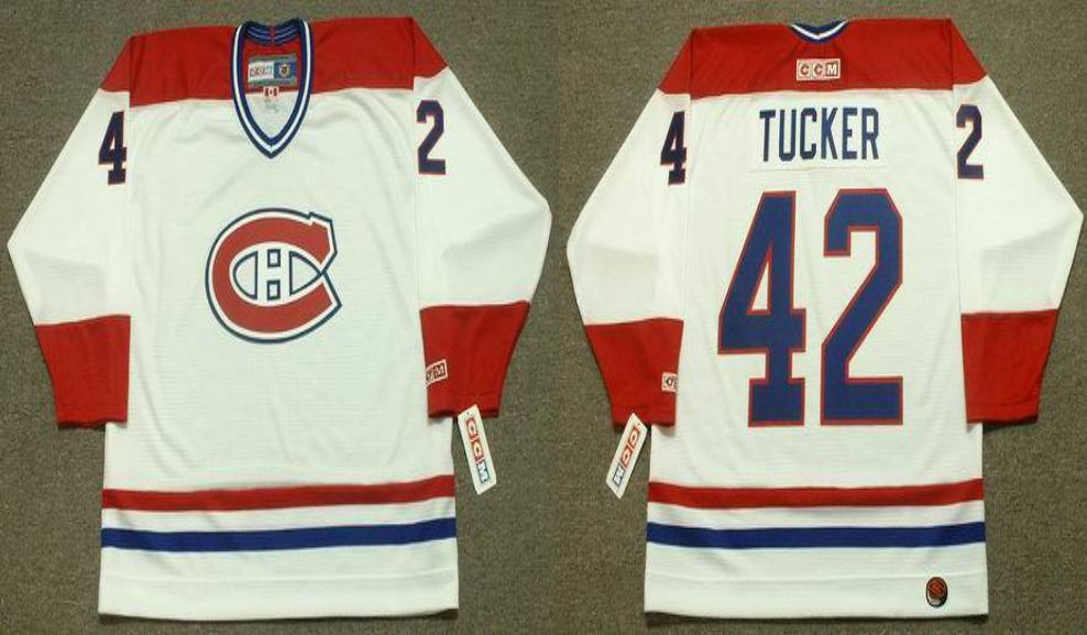 2019 Men Montreal Canadiens 42 Tucker White CCM NHL jerseys